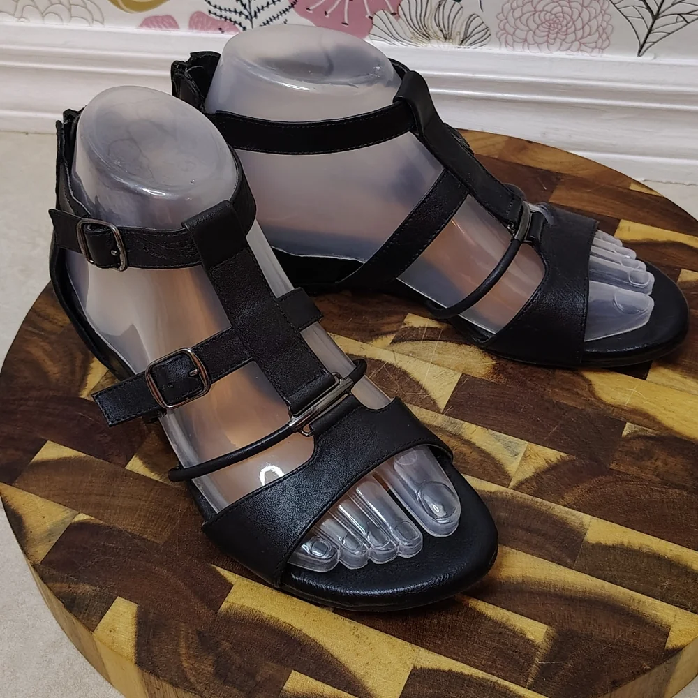 Montana black leather sandals Size 6 - Picture 5 of 9